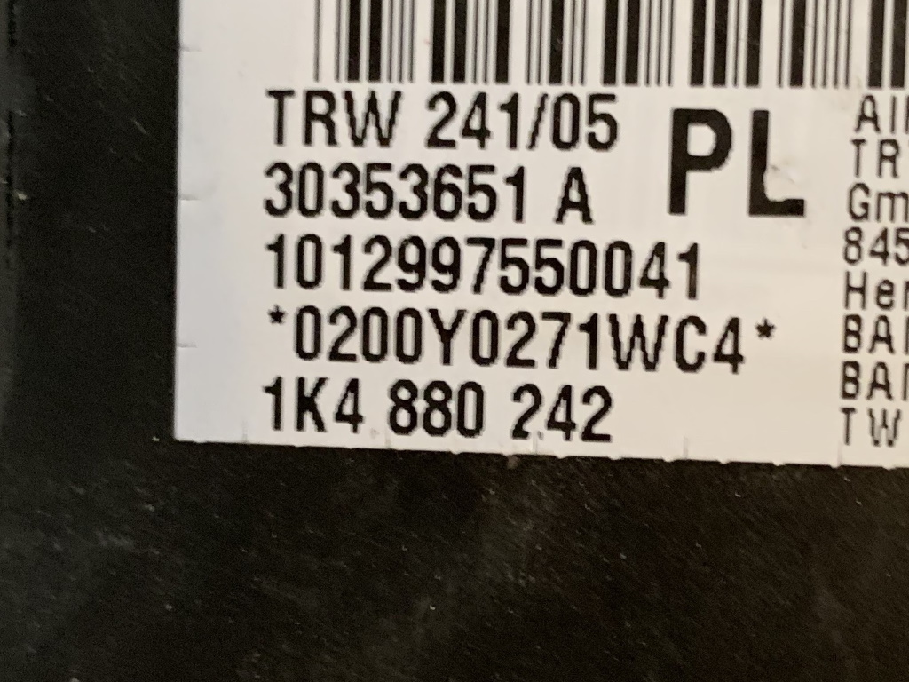 ŠKODA OCTAVIA 2 - 1Z - 2004-2009 - airbag sedalo PP - 1K4880242