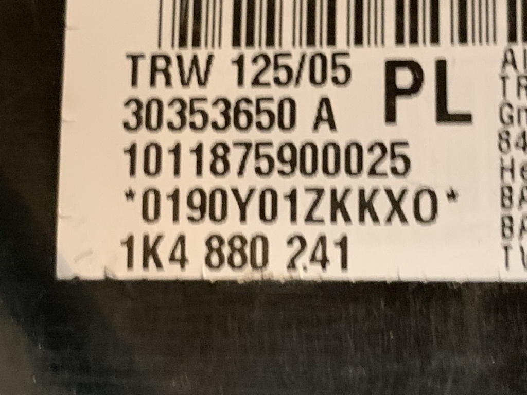 ŠKODA OCTAVIA 2 - 1Z - 2004-2009 - airbag sedalo LP - 1K4880241