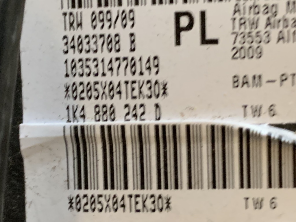 ŠKODA OCTAVIA 2 - 1Z - 2004-2009 - airbag sedalo PP - 1K4880242D