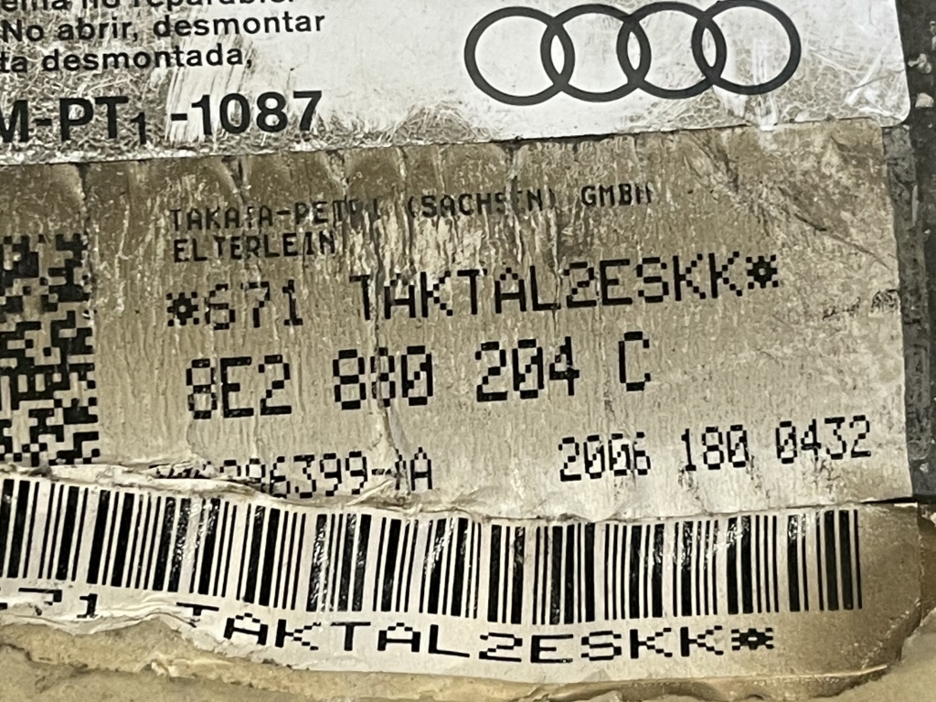 AUDI A4 - 8E - 2005-2008 - FACELIFT - airbag volant + spolujezdec + pás PP+LP - ZAKOUŘENÉ