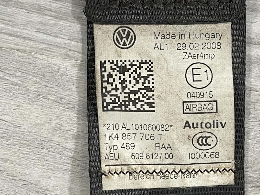 VW GOLF 5 - 1K - 2003-2009 - pás PP - 1K4857706T