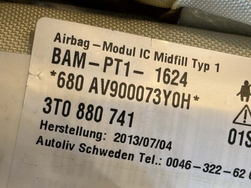 ŠKODA SUPERB 2 2013-2016 - FACELIFT - 3T - airbag stropnice LEVÝ - 3T0880741