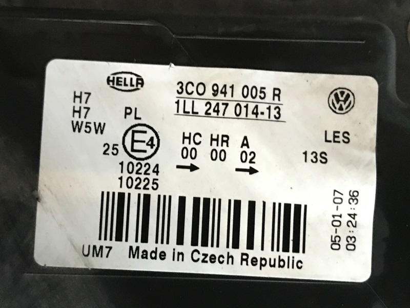 VW PASSAT B6 - 3C - 2005-2010 - světlo LP - ANGLIE