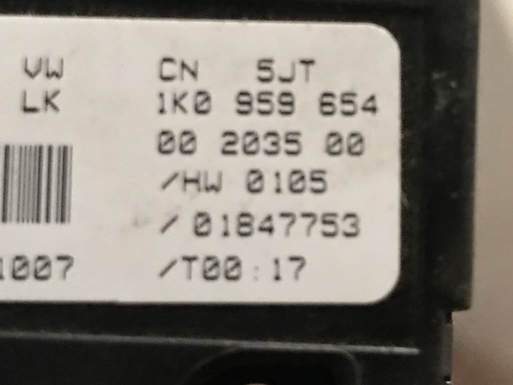 ŠKODA OCTAVIA 2 - 1Z - 2004-2009 - čidlo úhlu řízení - 1K0959654