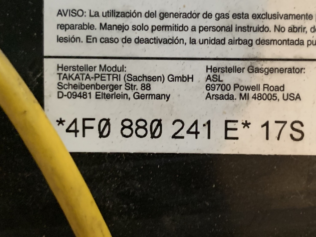 AUDI A6 - 4F - 2005-2011 - airbag sedalo LP - 4F0880241E