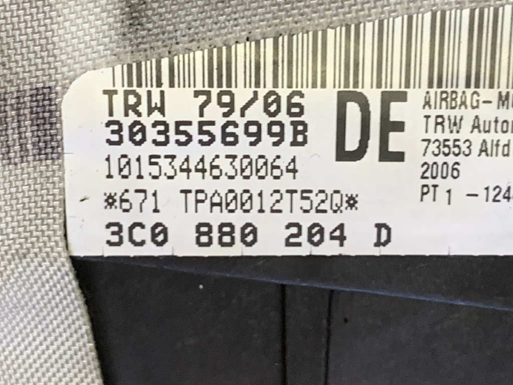 VW PASSAT B6 - 3C - 2005-2010 - airbag spolujezdec - 3C0880204D