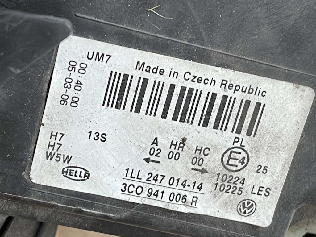 VW PASSAT B6 - 3C - 2005-2010 - světlo PP - 3C0941006R - ANGLIE