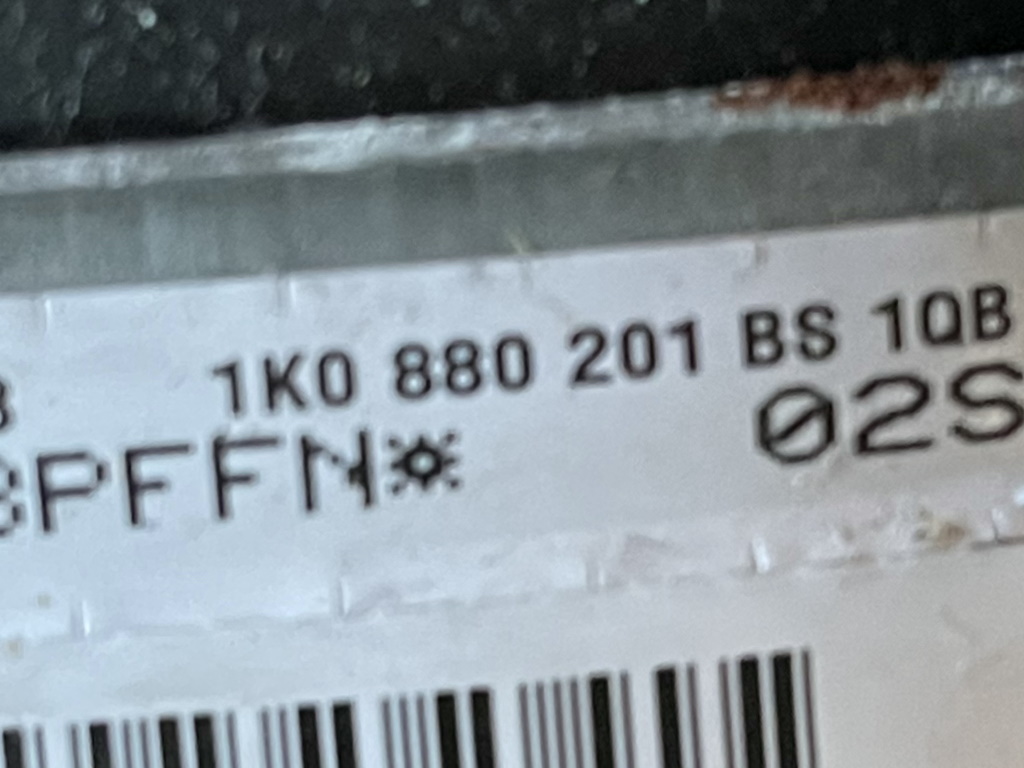 VW GOLF 5 - 1K - 2003-2009 - airbag volant + spolujezdec + pás PP+LP - 1K0880201BS 1K0880204L 1K4857706AT 1K4857705AS