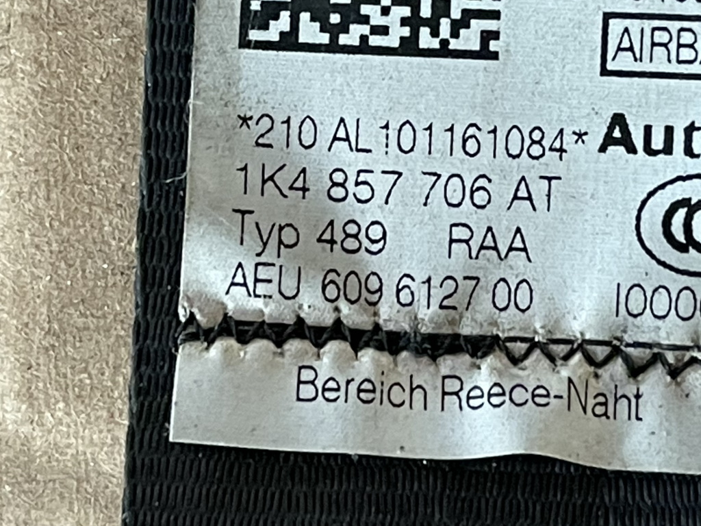 VW GOLF 5 - 1K - 2003-2009 - airbag volant + spolujezdec + pás PP+LP - 1K0880201BS 1K0880204L 1K4857706AT 1K4857705AS