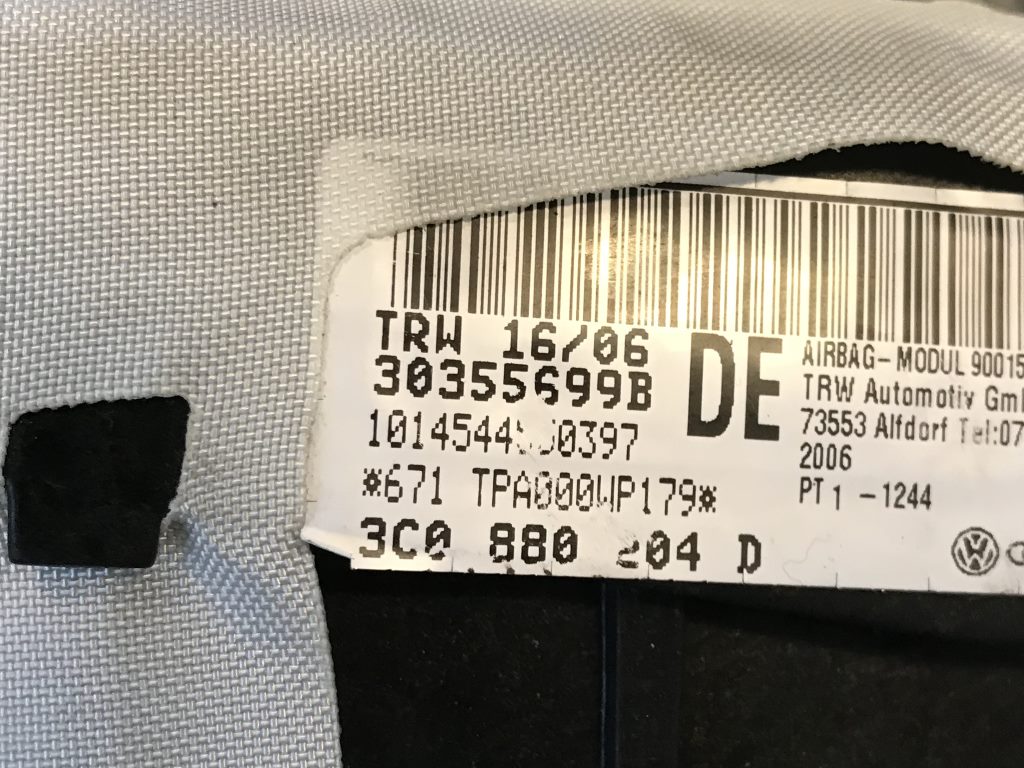 VW PASSAT B6 - 3C - 2005-2010 - airbag spolujezdec - 3C0880204D
