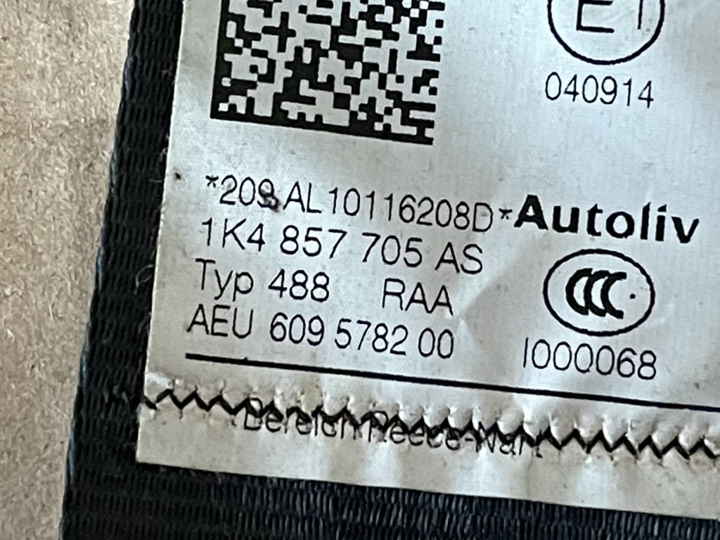 VW GOLF 5 - 1K - 2003-2009 - airbag volant + spolujezdec + pás PP+LP - 1K0880201BS 1K0880204L 1K4857706AT 1K4857705AS