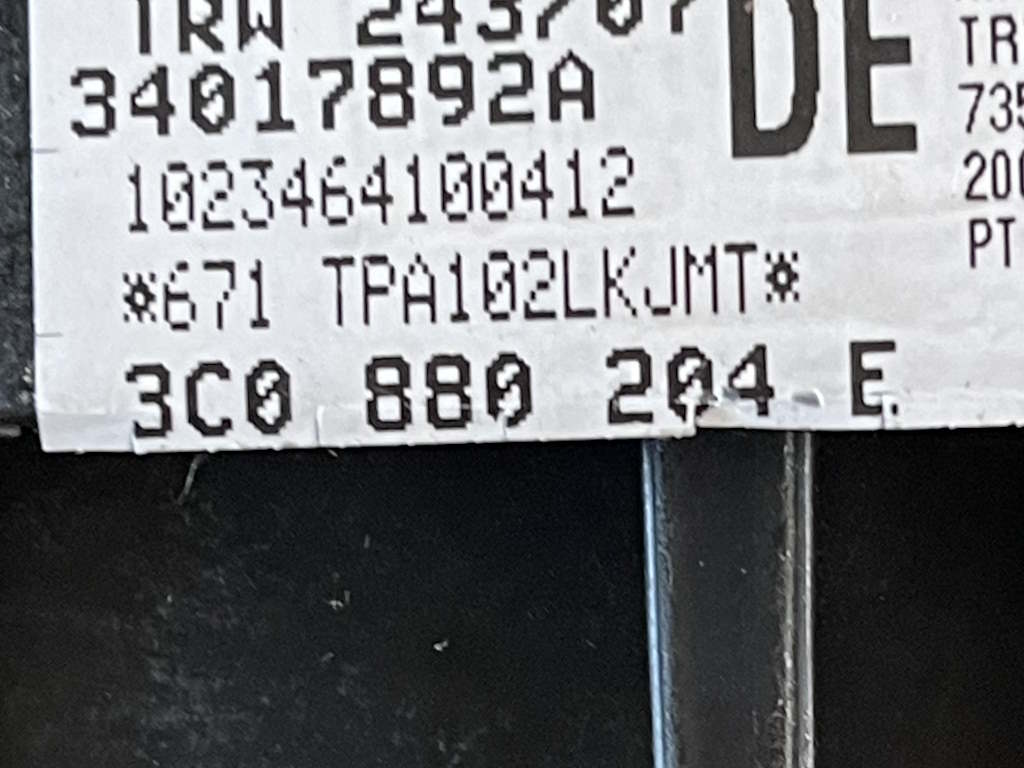 VW PASSAT B6 - 3C - 2005-2010 - 3-ram + spolujezdec + pasy LP+PP