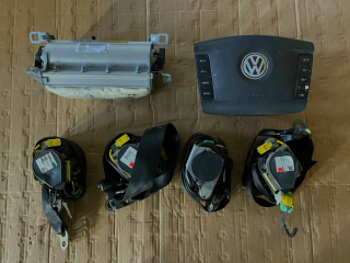 VW TOUAREG - 7L - 2002 - 2010 - airbag volant + spolujezdec + pás PP+LP+PZ+LZ - 7L6880201DA 7L0880202 7L0857705E 7L0857706E 7L0857805A 7L0857806A